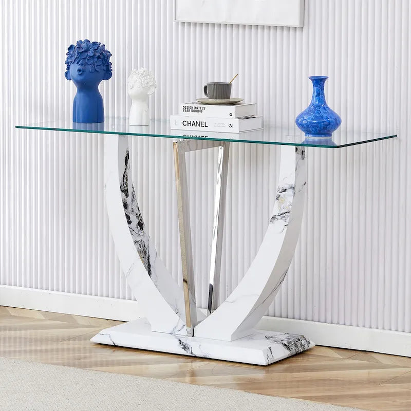 Console en verre rectangulaire, moderne et simple