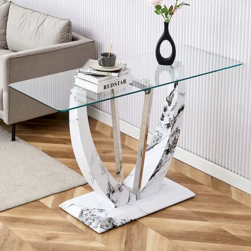 Console en verre rectangulaire, moderne et simple