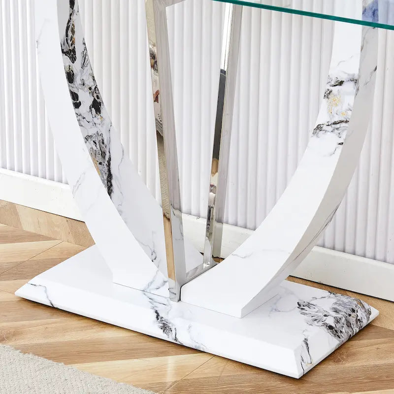 Console en verre rectangulaire, moderne et simple