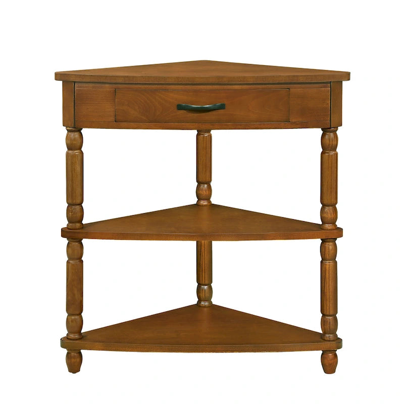 Table d'appoint d'angle triangulaire en bois pour petit salon
