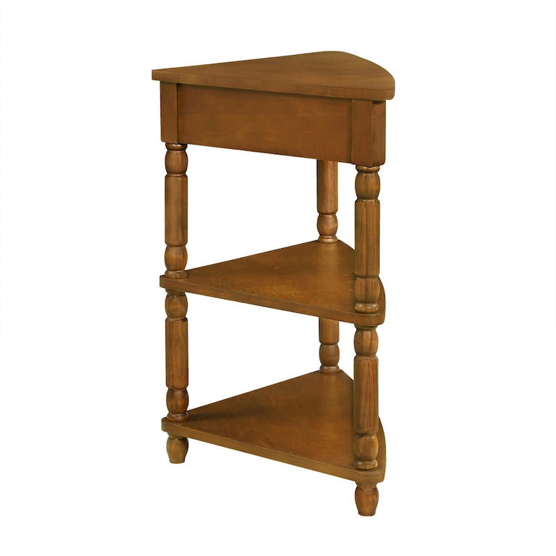 Table d'appoint d'angle triangulaire en bois pour petit salon