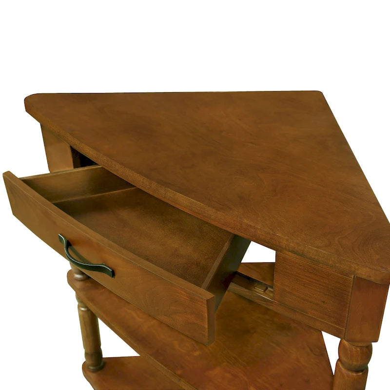 Table d'appoint d'angle triangulaire en bois pour petit salon