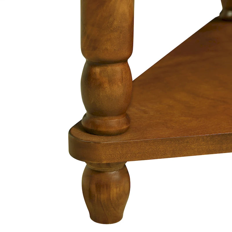 Table d'appoint d'angle triangulaire en bois pour petit salon