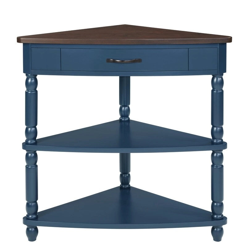 Table d'appoint d'angle triangulaire en bois pour petit salon