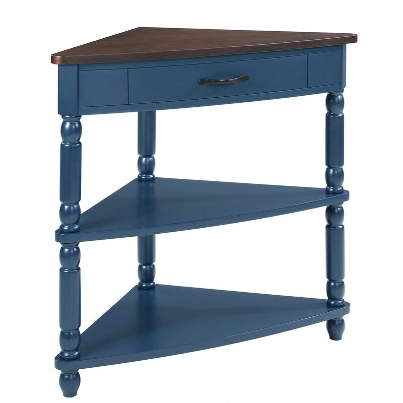 Table d'appoint d'angle triangulaire en bois pour petit salon