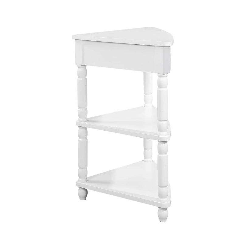 Table d'appoint d'angle triangulaire en bois pour petit salon