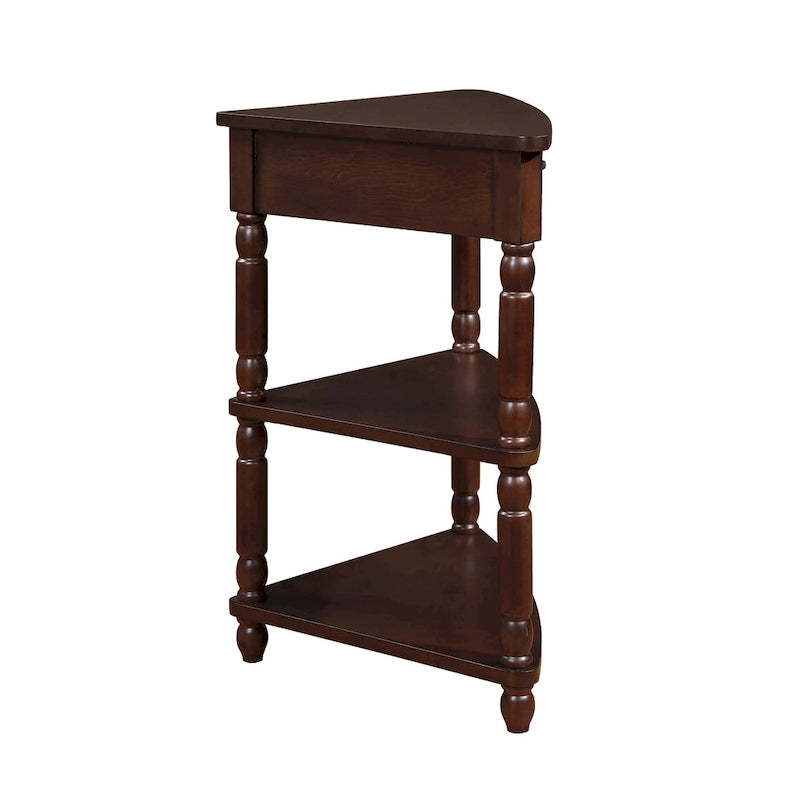 Table d'appoint d'angle triangulaire en bois pour petit salon