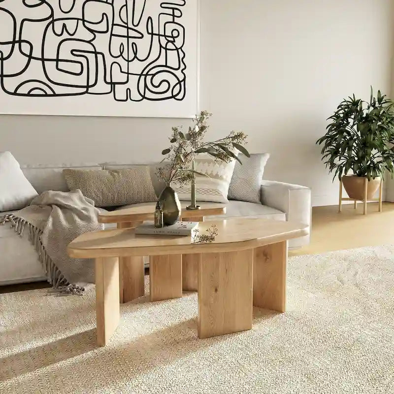 Ensemble de tables basses Modrest Jack en bois naturel moderne