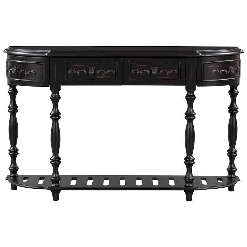 Console moderne avec 4 tiroirs et 1 étagère