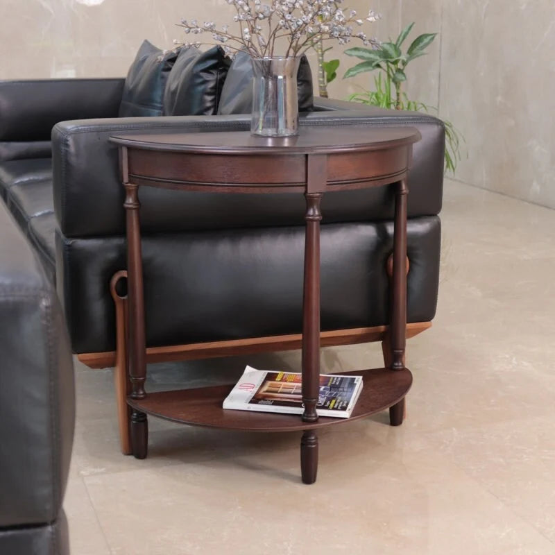 Table d'appoint demi-ronde Simplify, Noyer, 28,25l 11,8p 28,25h