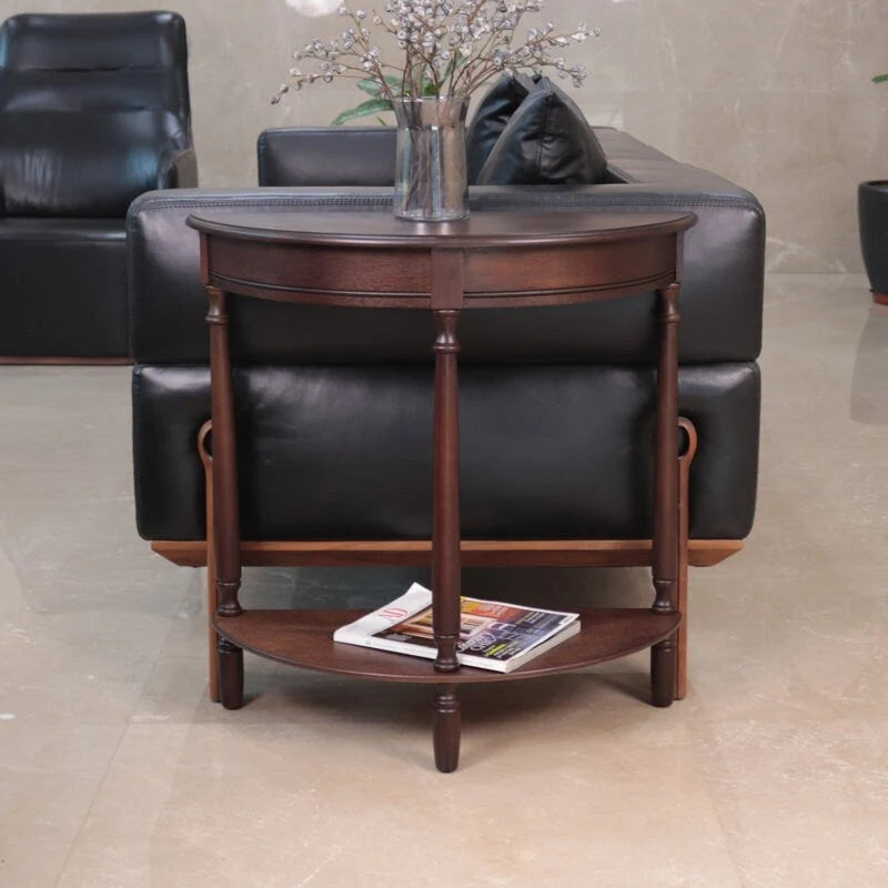 Table d'appoint demi-ronde Simplify, Noyer, 28,25l 11,8p 28,25h