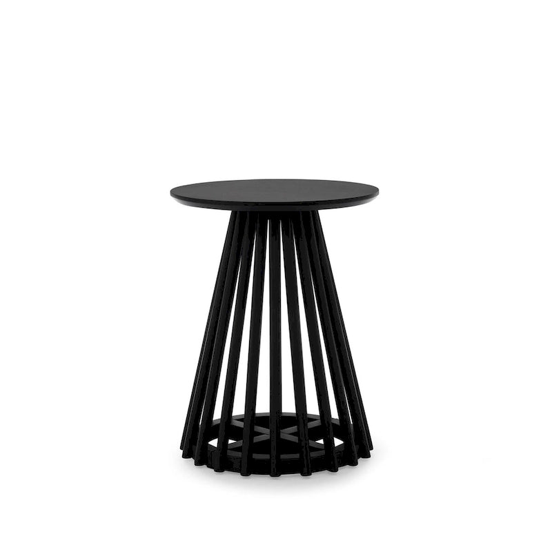 Table basse ronde en bois de 15,75 po, petite table d'appoint simple, table d'appoint en bois massif pour salon