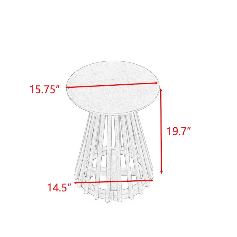 Table basse ronde en bois de 15,75 po, petite table d'appoint simple, table d'appoint en bois massif pour salon