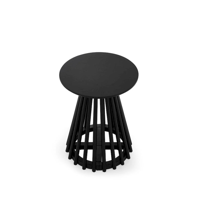 Table basse ronde en bois de 15,75 po, petite table d'appoint simple, table d'appoint en bois massif pour salon