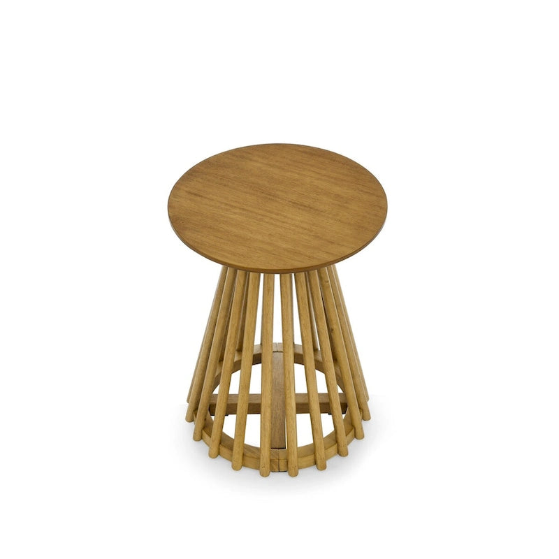 Table basse ronde en bois de 15,75 po, petite table d'appoint simple, table d'appoint en bois massif pour salon