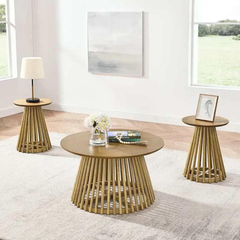 Table basse ronde en bois de 15,75 po, petite table d'appoint simple, table d'appoint en bois massif pour salon