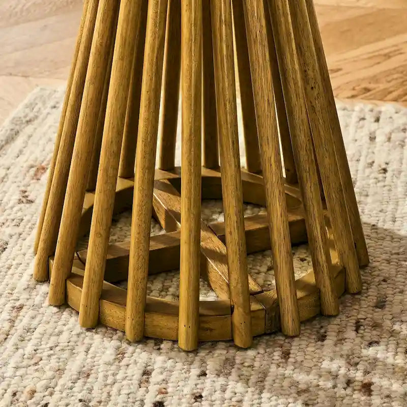 Table basse ronde en bois de 15,75 po, petite table d'appoint simple, table d'appoint en bois massif pour salon