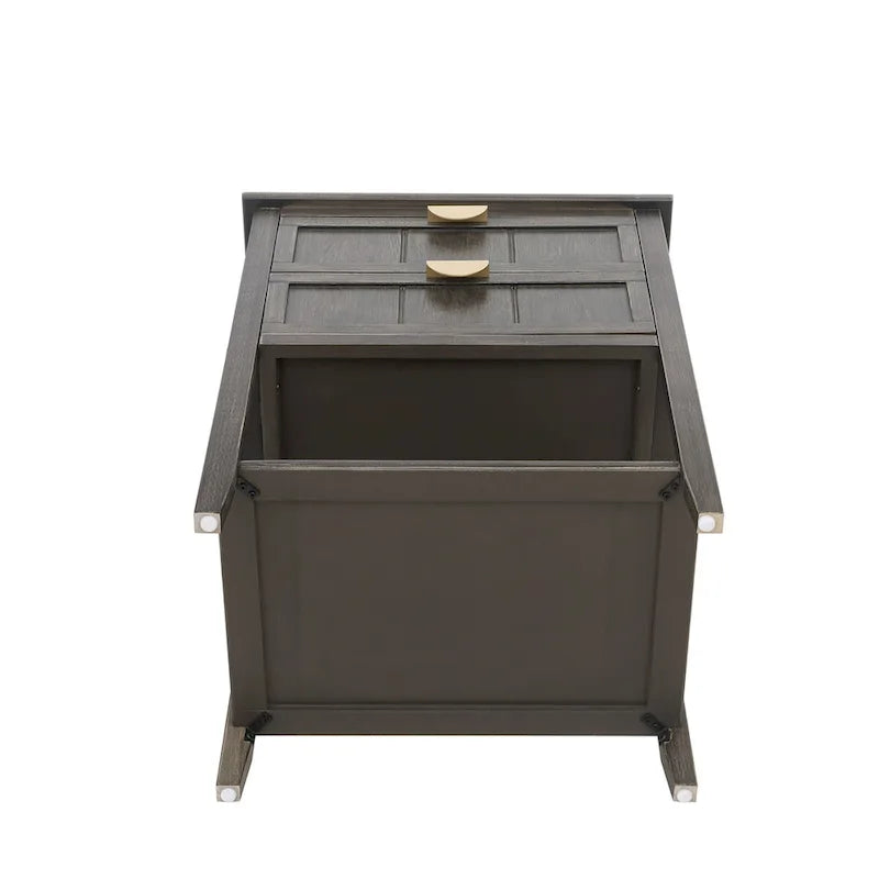 Table de chevet à 2 tiroirs, style américain, table d'appoint, convient pour chambre, salon, bureau