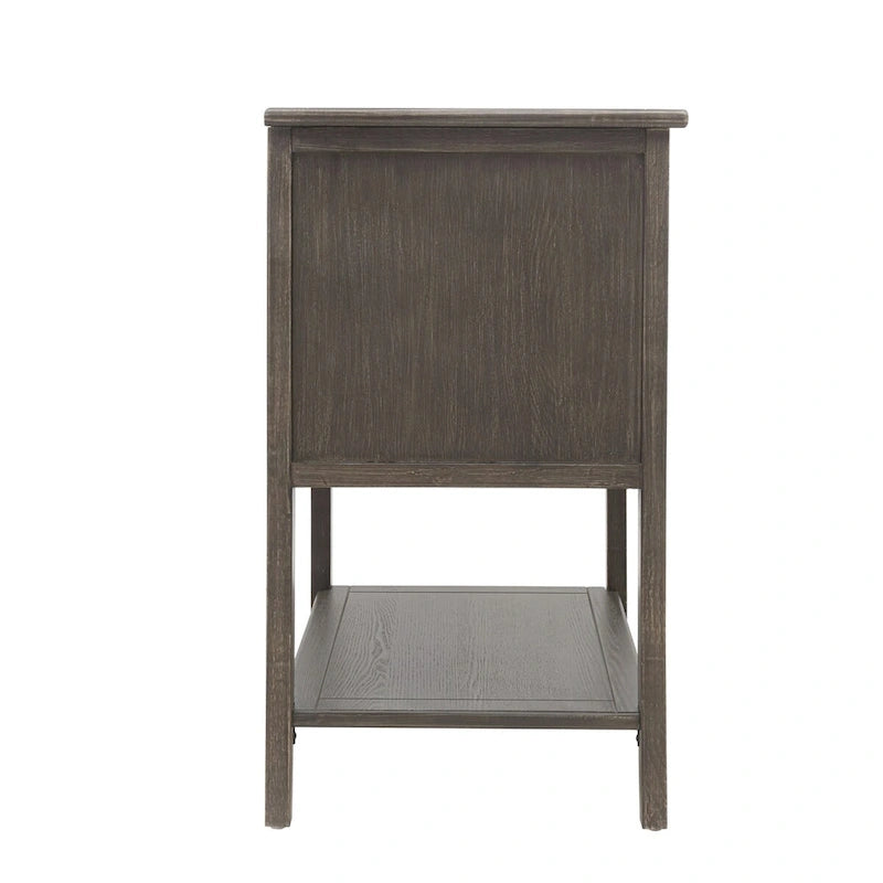 Table de chevet à 2 tiroirs, style américain, table d'appoint, convient pour chambre, salon, bureau