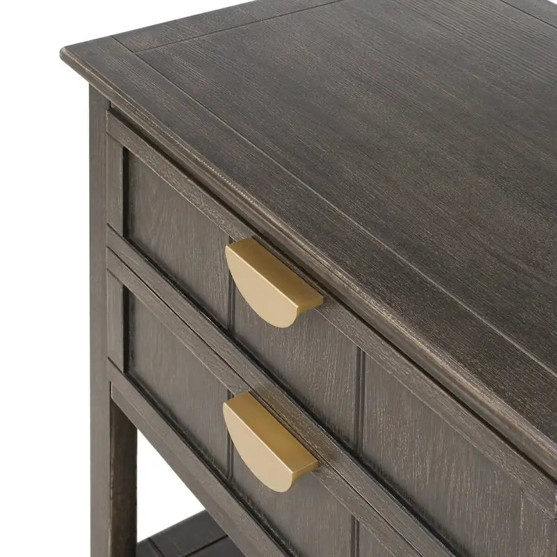 Table de chevet à 2 tiroirs, style américain, table d'appoint, convient pour chambre, salon, bureau