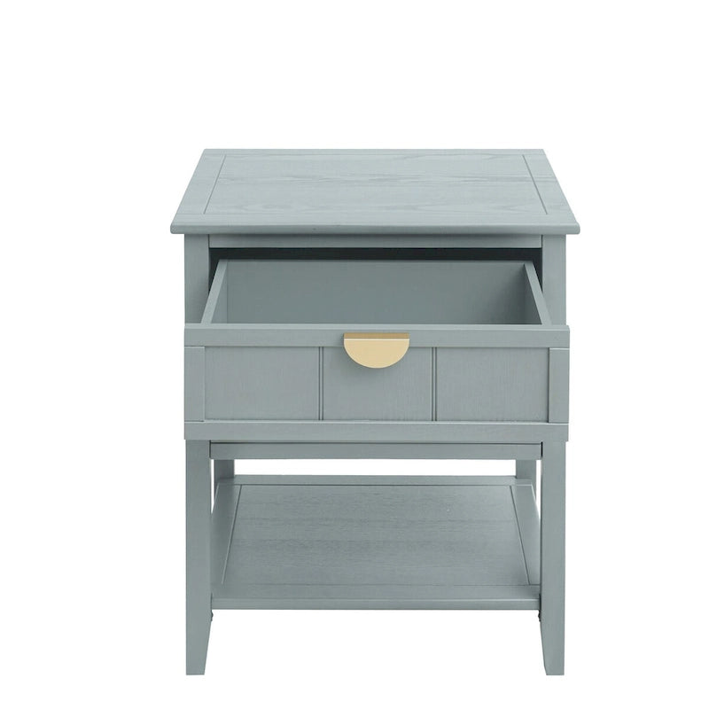 Table de chevet à 2 tiroirs, style américain, table d'appoint, convient pour chambre, salon, bureau