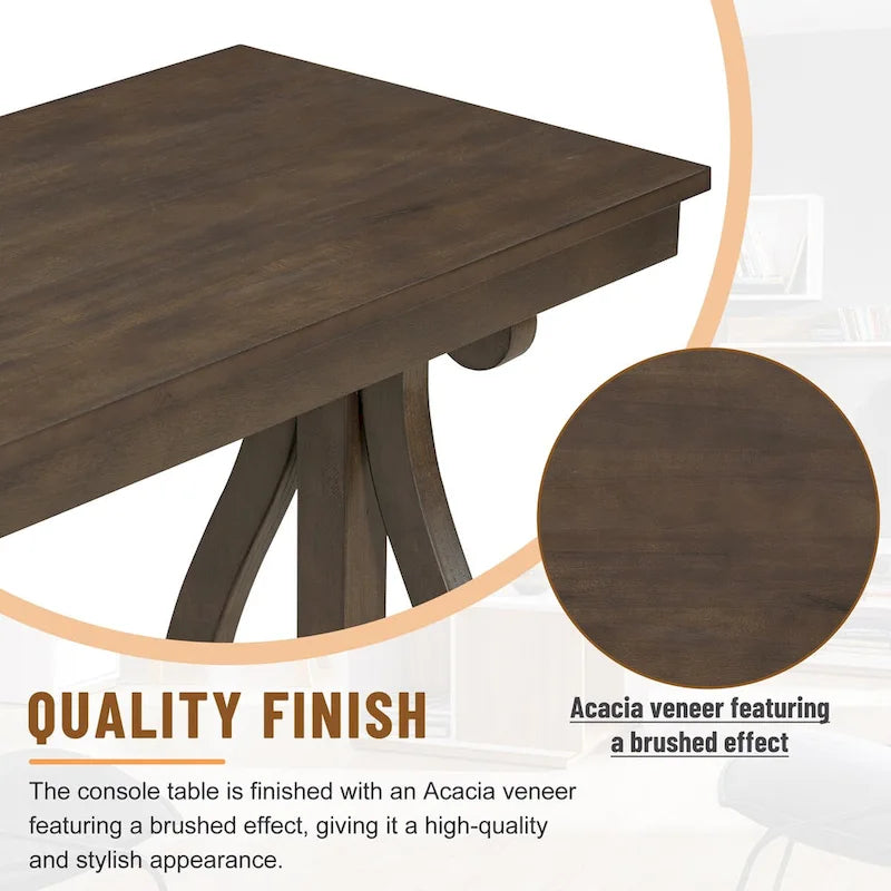Console rustique vintage de 48 pouces --- Table d'entrée de style ferme avec étagère ouverte et construction robuste