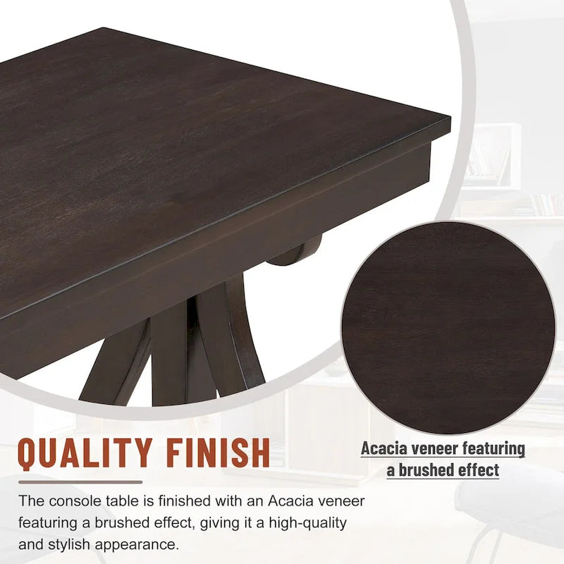 Console rustique vintage de 48 pouces --- Table d'entrée de style ferme avec étagère ouverte et construction robuste