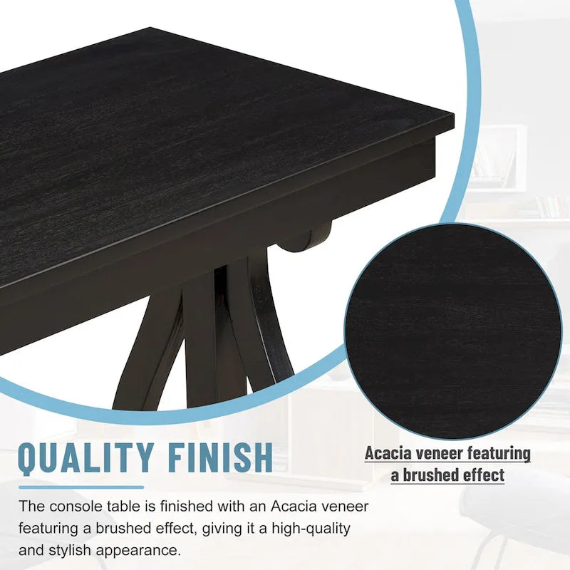 Console rustique vintage de 48 pouces --- Table d'entrée de style ferme avec étagère ouverte et construction robuste