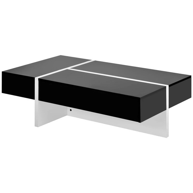 Table basse rectangulaire moderne et simple, meuble de salon, table de cocktail à surface brillante, table centrale pour canapé