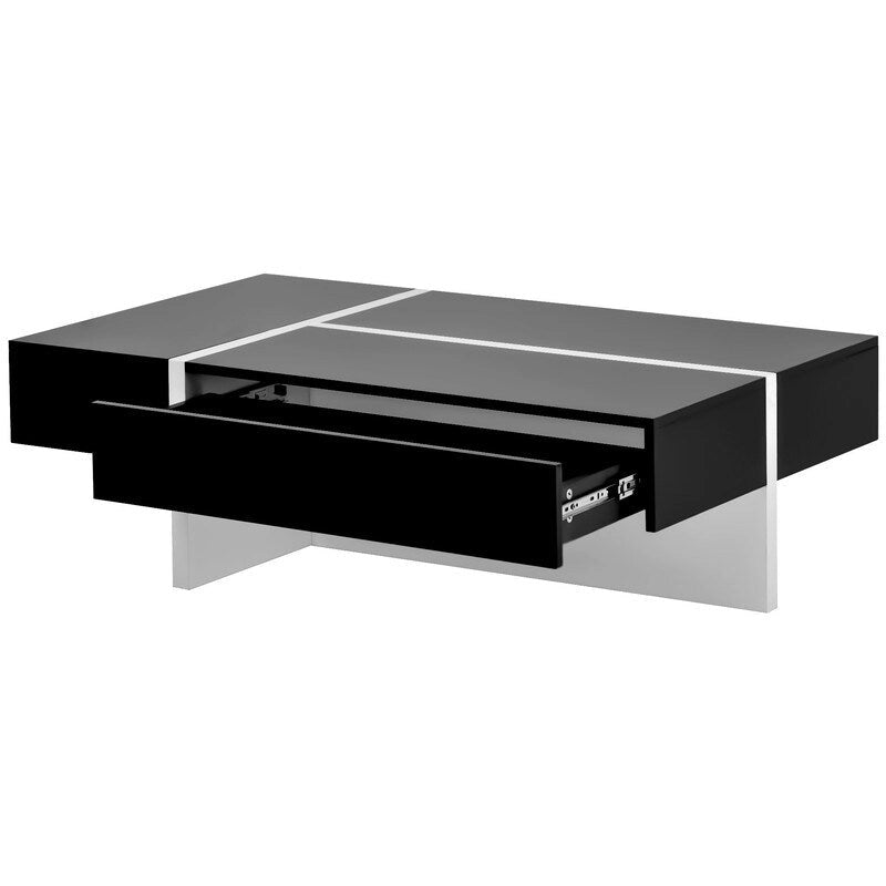 Table basse rectangulaire moderne et simple, meuble de salon, table de cocktail à surface brillante, table centrale pour canapé
