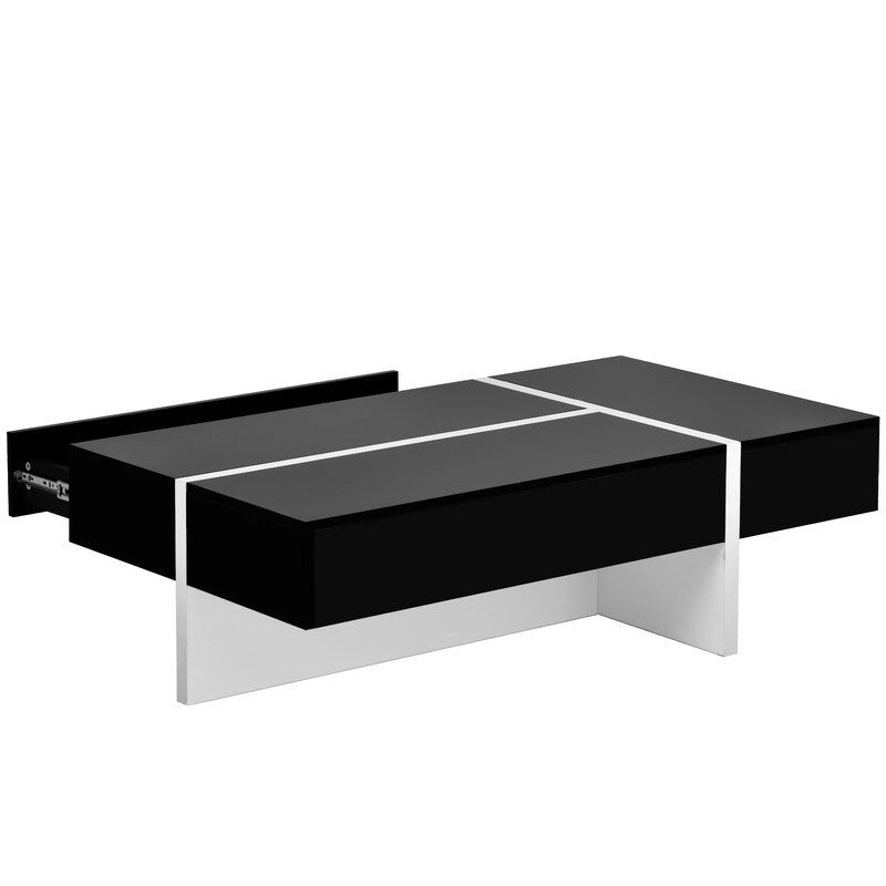 Table basse rectangulaire moderne et simple, meuble de salon, table de cocktail à surface brillante, table centrale pour canapé