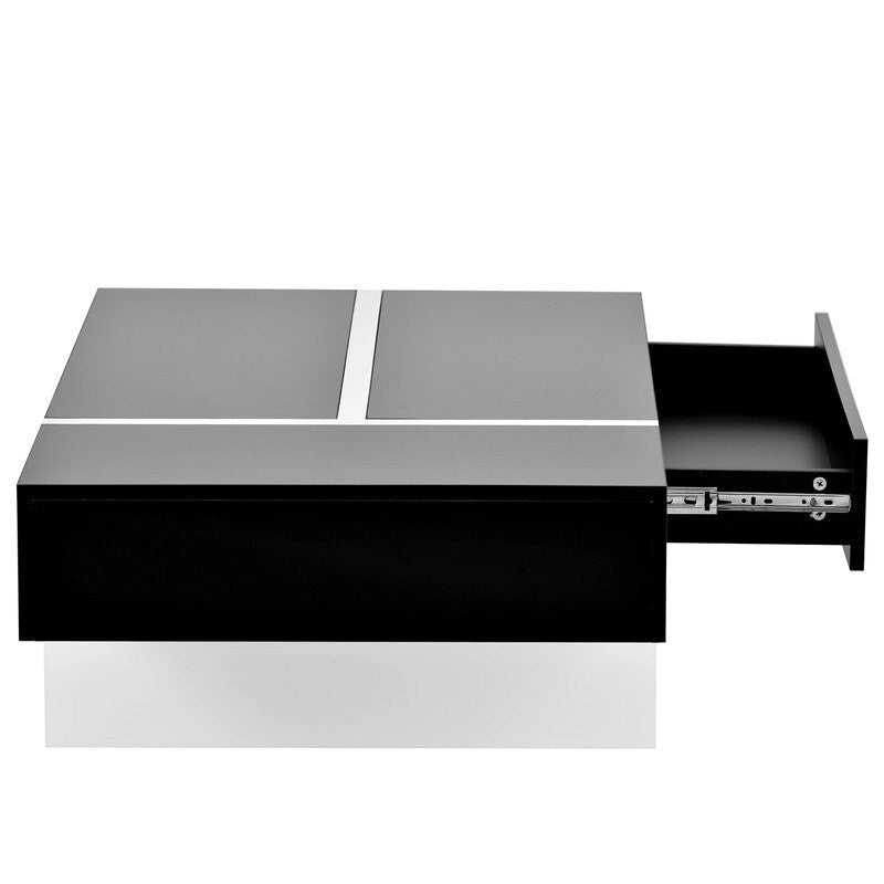 Table basse rectangulaire moderne et simple, meuble de salon, table de cocktail à surface brillante, table centrale pour canapé