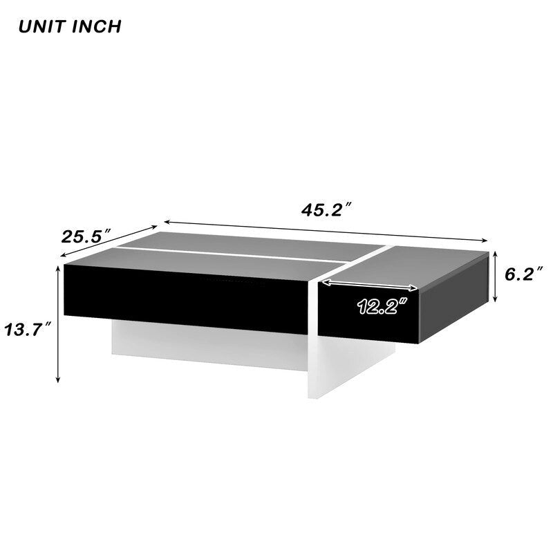 Table basse rectangulaire moderne et simple, meuble de salon, table de cocktail à surface brillante, table centrale pour canapé