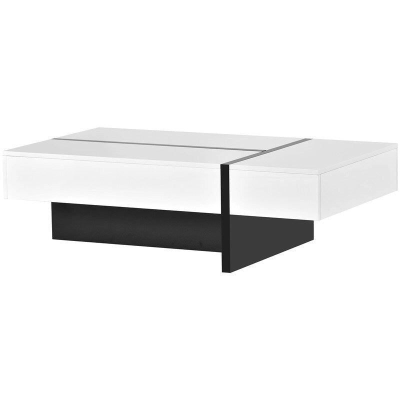 Table basse rectangulaire moderne et simple, meuble de salon, table de cocktail à surface brillante, table centrale pour canapé