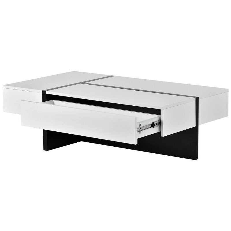 Table basse rectangulaire moderne et simple, meuble de salon, table de cocktail à surface brillante, table centrale pour canapé