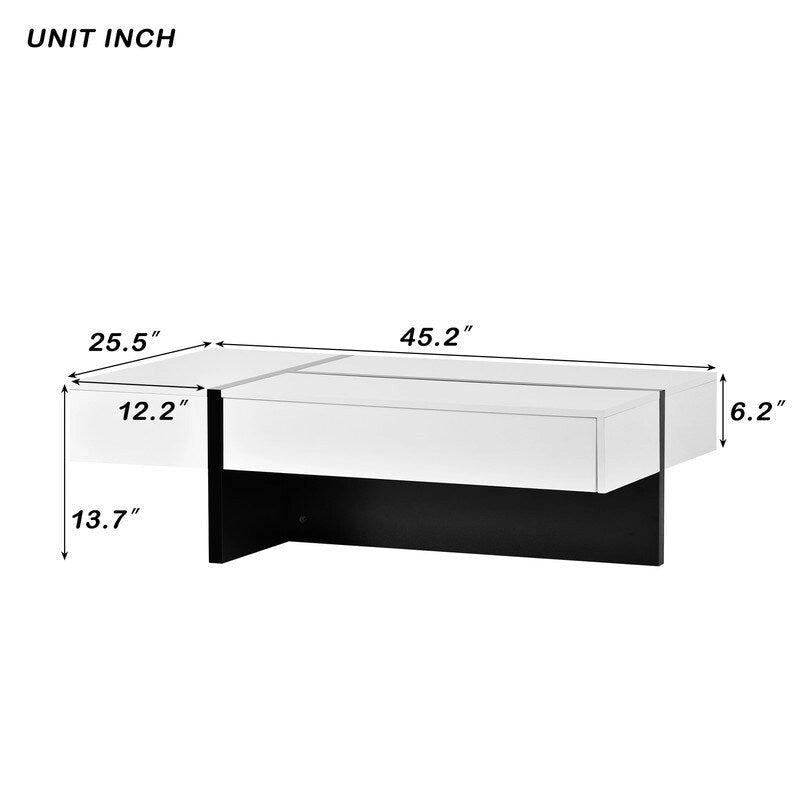 Table basse rectangulaire moderne et simple, meuble de salon, table de cocktail à surface brillante, table centrale pour canapé