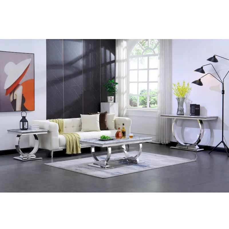 Console rectangulaire de 50 pouces avec base ronde