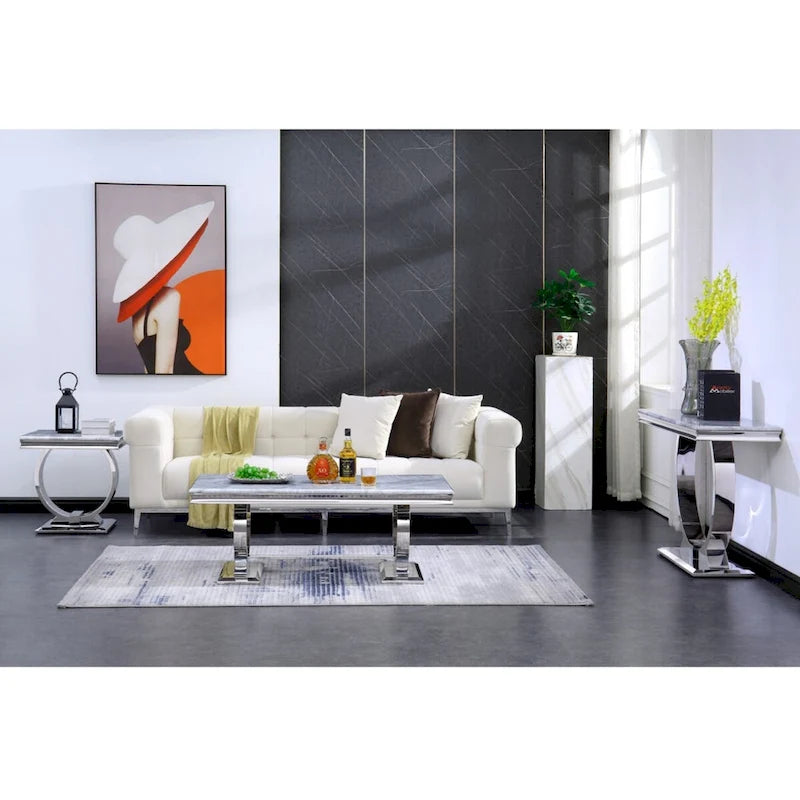 Console rectangulaire de 50 pouces avec base ronde