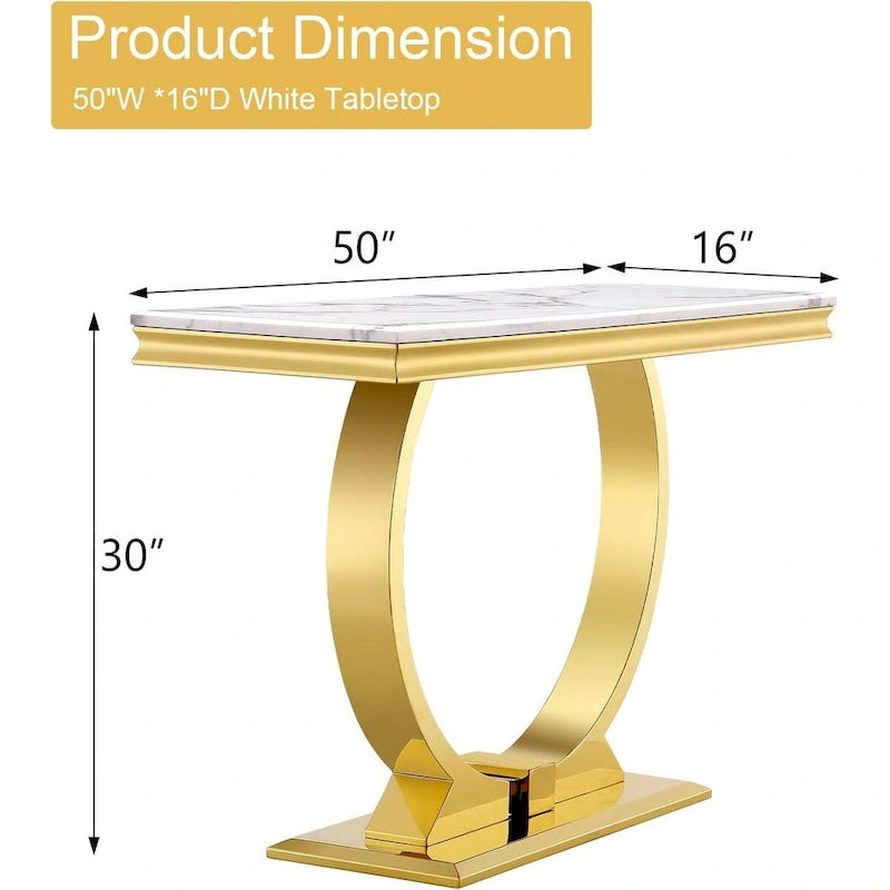 Console rectangulaire de 50 pouces avec base ronde