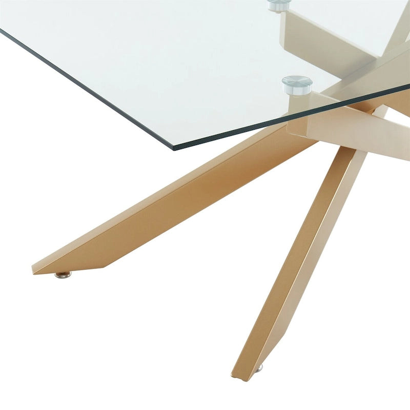 Table basse rectangulaire moderne et contemporaine avec plateau en verre
