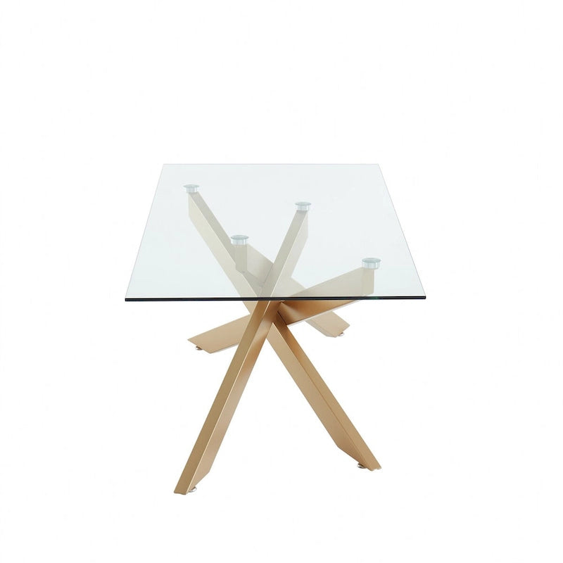 Table basse rectangulaire moderne et contemporaine avec plateau en verre