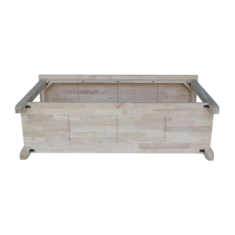 Table console/desserte Solano en bois d'hévéa massif brut