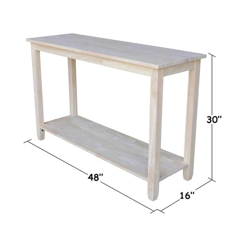 Table console/desserte Solano en bois d'hévéa massif brut
