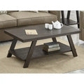 Table basse contemporaine en bois avec étagère
