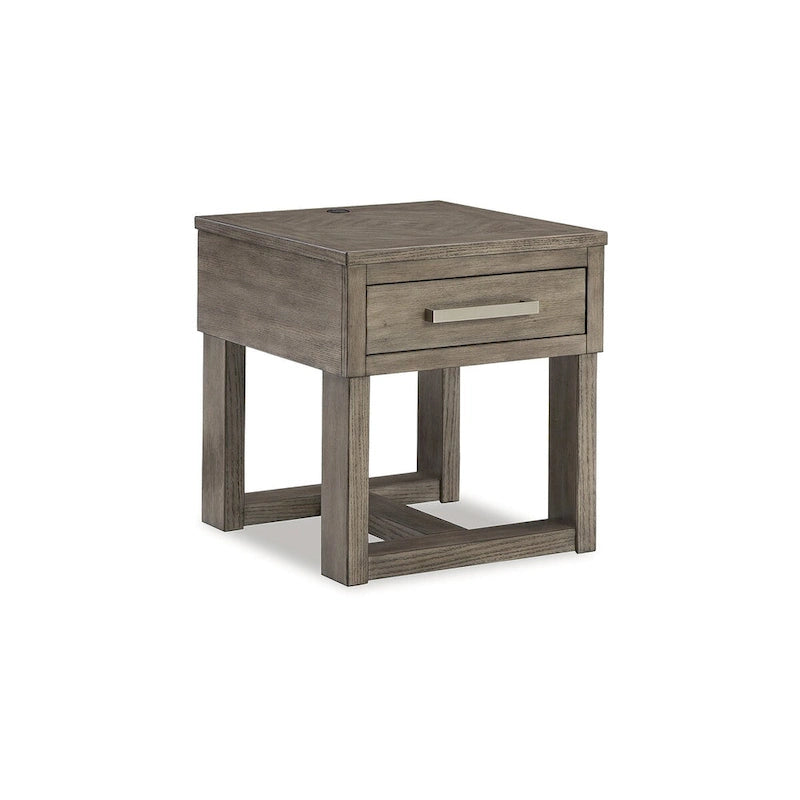 Signature Design by Ashley Loyaska Table d'appoint brun/gris - 22 larg. x 24 prof. x 24 haut.