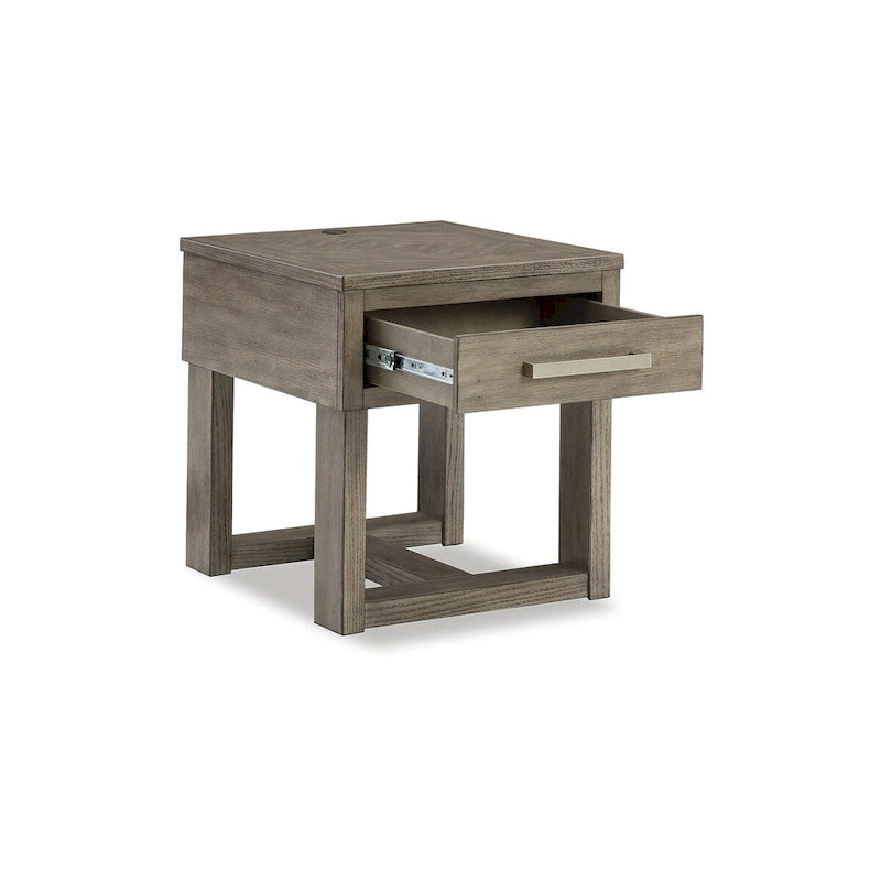 Signature Design by Ashley Loyaska Table d'appoint brun/gris - 22 larg. x 24 prof. x 24 haut.