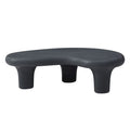 Table basse Cloud en fibre de verre de 47,24 po, table vintage avec 3 pieds de support, table basse irrégulière, aucun assemblage requis