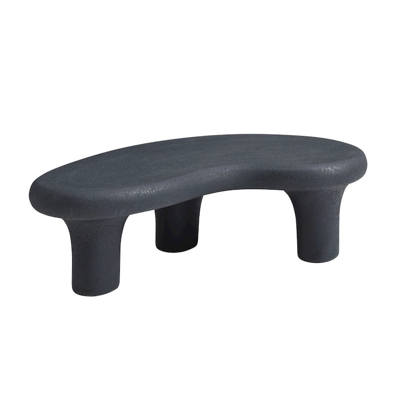 Table basse Cloud en fibre de verre de 47,24 po, table vintage avec 3 pieds de support, table basse irrégulière, aucun assemblage requis