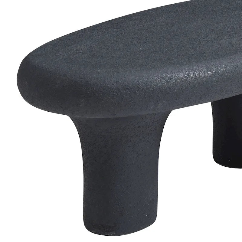 Table basse Cloud en fibre de verre de 47,24 po, table vintage avec 3 pieds de support, table basse irrégulière, aucun assemblage requis