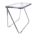 LeisureMod Table d'appoint pliante carrée en plastique Lawrence avec cadre en fer